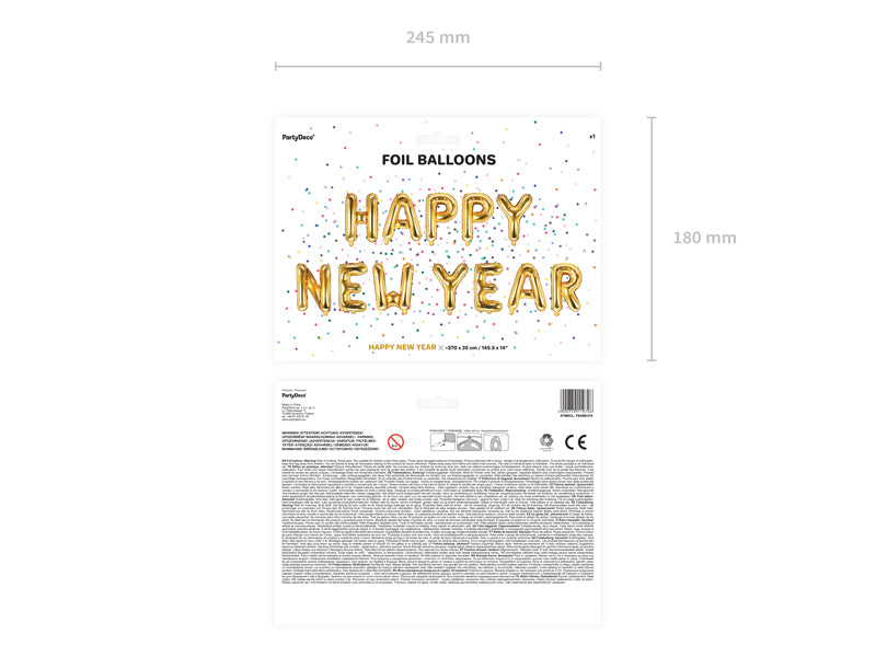 ABC14 Ballongirlande "Happy New Year" 370x35cm | Gold