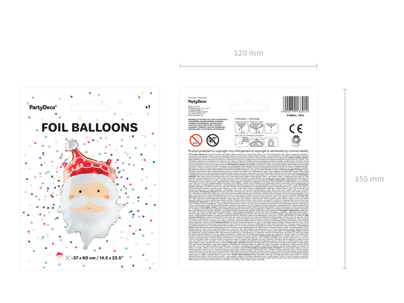 ABC Folienballon Weihnachtsmann | 50x70cm