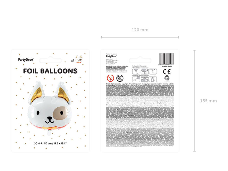 Shape Folienballon "Hund Kopf" | 56 x 65 cm
