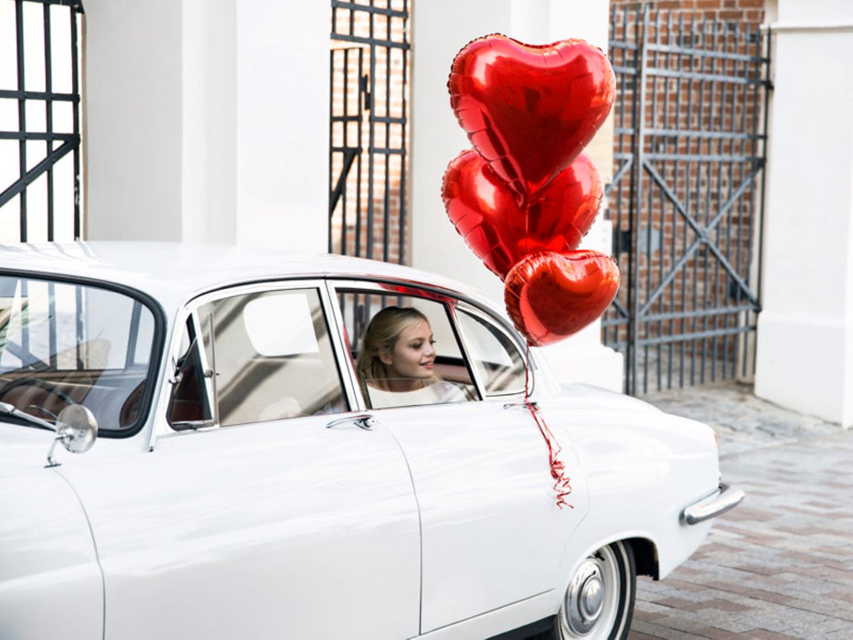 ABC Folienballon Metallic Herz Rot | 61 cm
