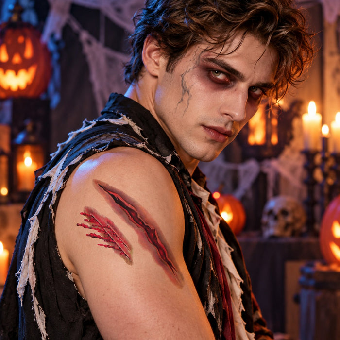 feiermeier Halloween Horror-Tattoos mit Narben-Motiven | 4 Bögen