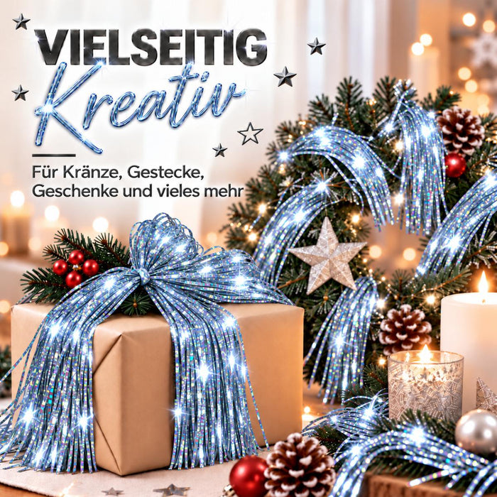 Lametta „Holographisch“ 300 Streifen 50 cm lang | Farbwahl
