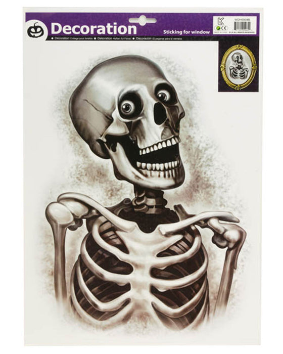Halloween Fensterbild "Lachendes Skelett | Schreiende Frau" - 29 x 40 cm | Varianten