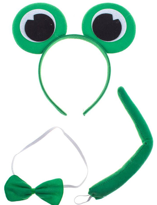 Frosch Kostüm Set 3-tlg. mit Haarreif | Grün