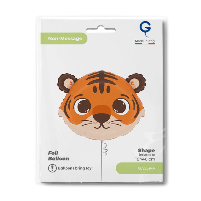 18" Folienballon Shape Tiger Kopf | 46 cm