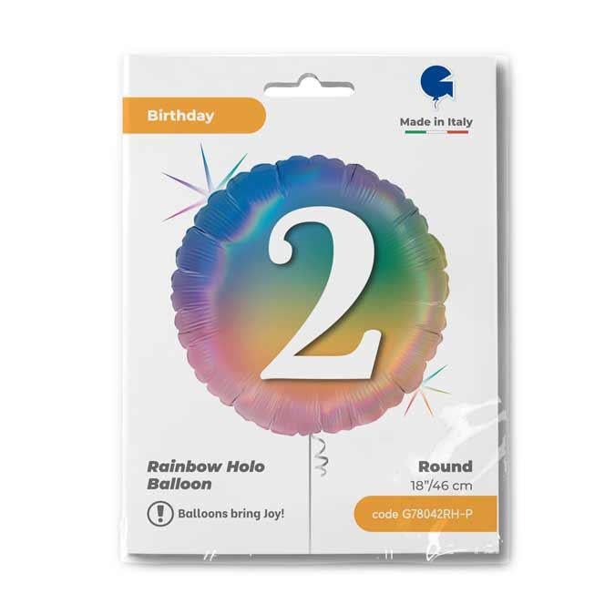 18"/Ø45cm Folienballon "Happy Colourful Rainbow" | #2