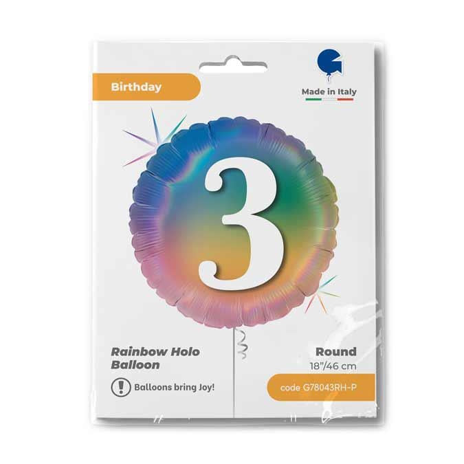 18"/Ø45cm Folienballon "Happy Colourful Rainbow" | #3
