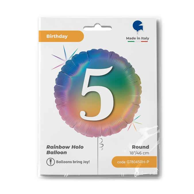 18"/Ø45cm Folienballon "Happy Colourful Rainbow" | #5