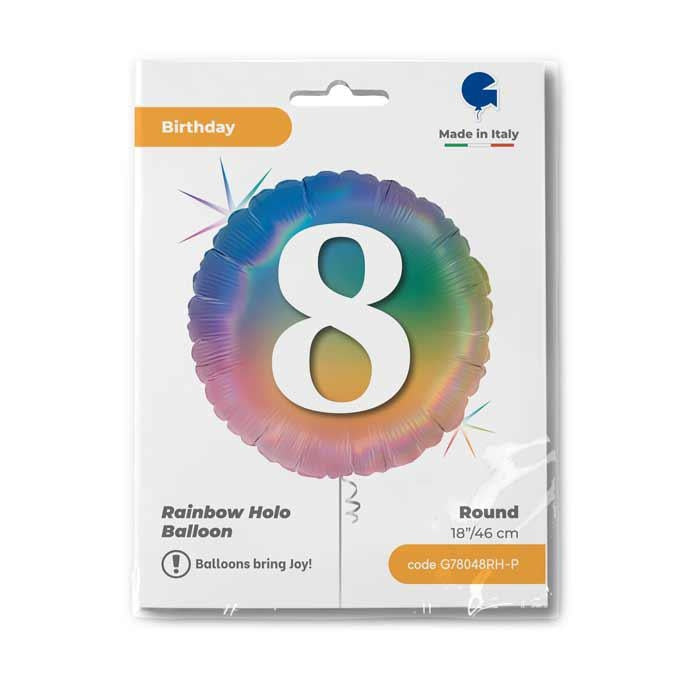18"/Ø45cm Folienballon "Happy Colourful Rainbow" | 8