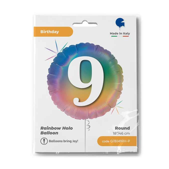18"/Ø45cm Folienballon "Happy Colourful Rainbow" | 9