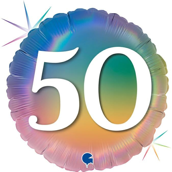 18"/Ø45cm Folienballon "Happy Colourful Rainbow" | 50