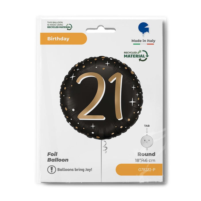 18"/Ø46cm Folienballon "Sparkling Black" | #21