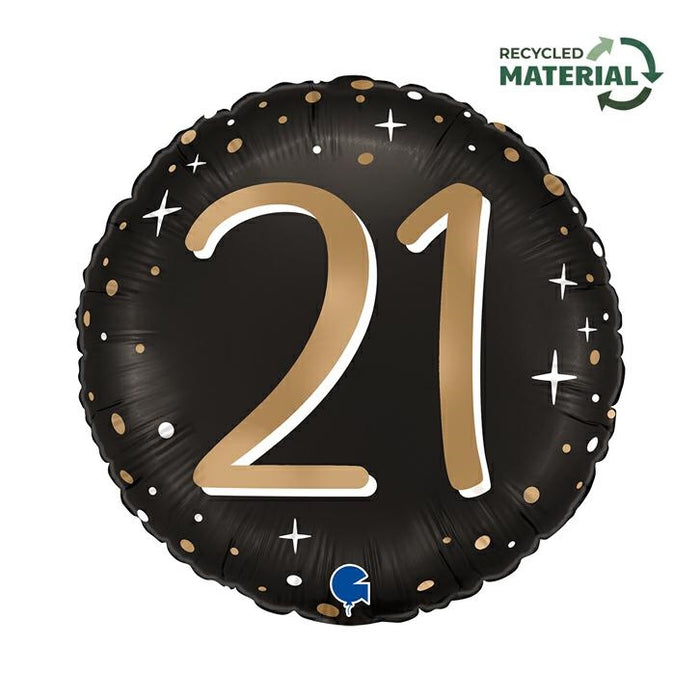 18"/Ø46cm Folienballon "Sparkling Black" | #21