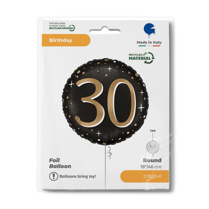 18"/Ø46cm Folienballon "Sparkling Black" | #30