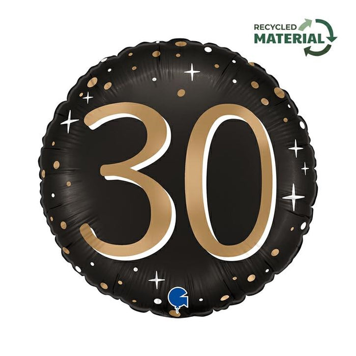 18"/Ø46cm Folienballon "Sparkling Black" | #30