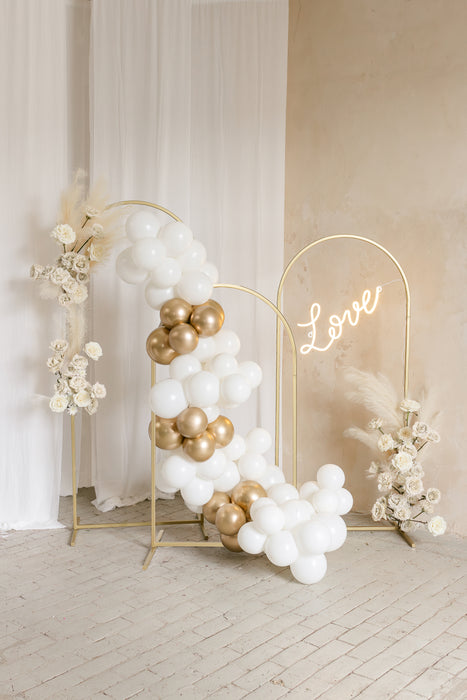Latexballon Ballongirlande weiß-gold, 200cm
