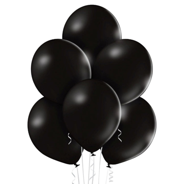 50 Latexballons Uni Pastell Ø 30/33cm | Schwarz #025