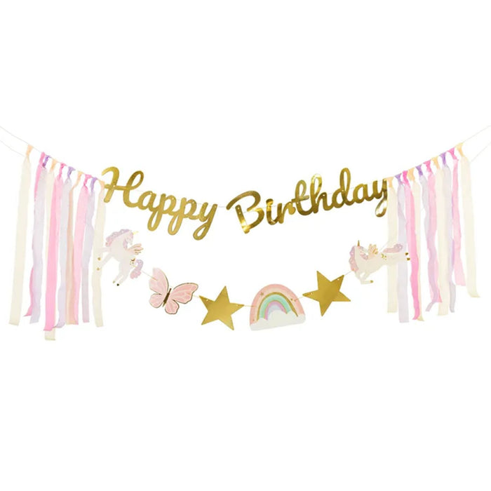 Banner "Happy Birthday" Einhorn | 230x17,5 cm