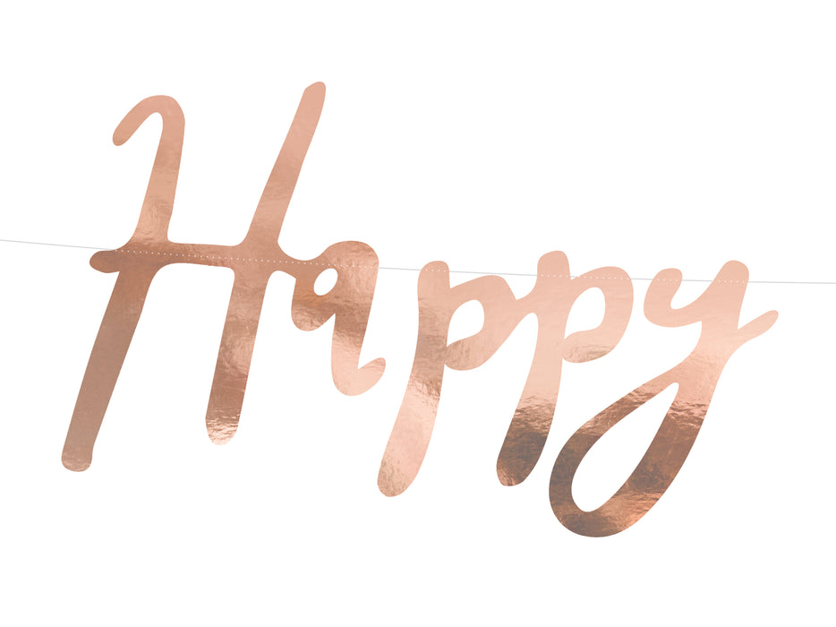 Banner "Happy Birthday" rosegold | 16.5x62cm