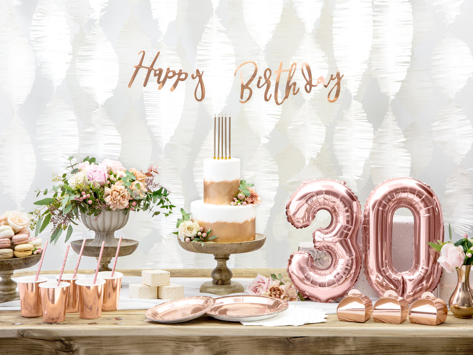Banner "Happy Birthday" rosegold | 16.5x62cm