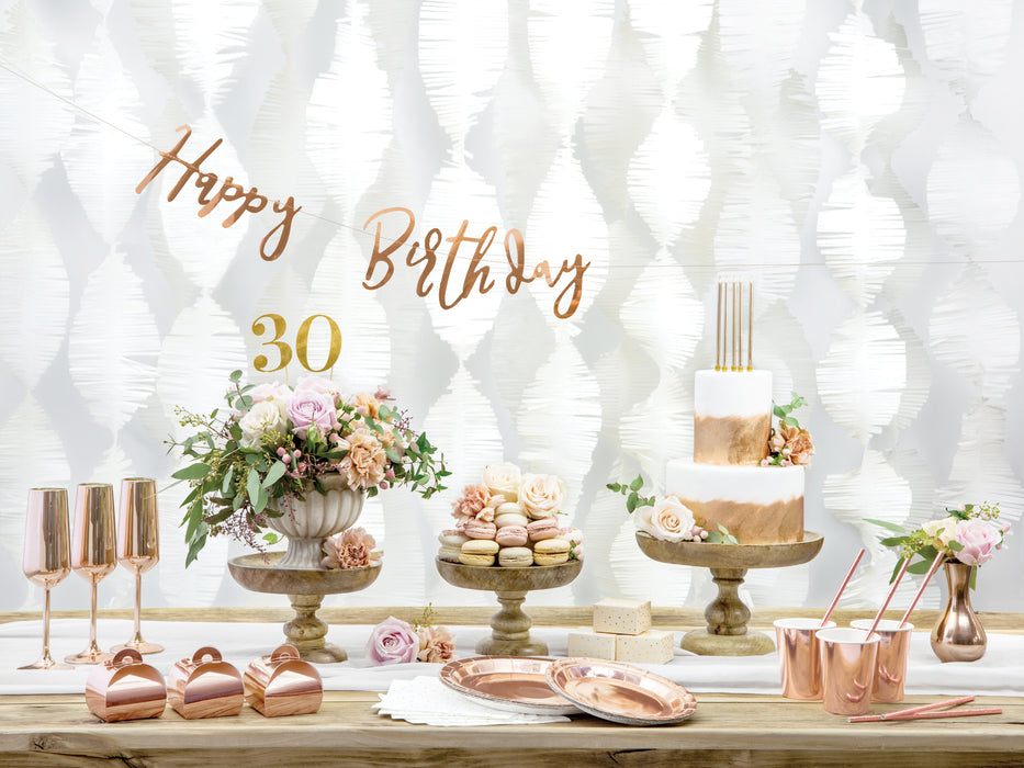 Banner "Happy Birthday" rosegold | 16.5x62cm