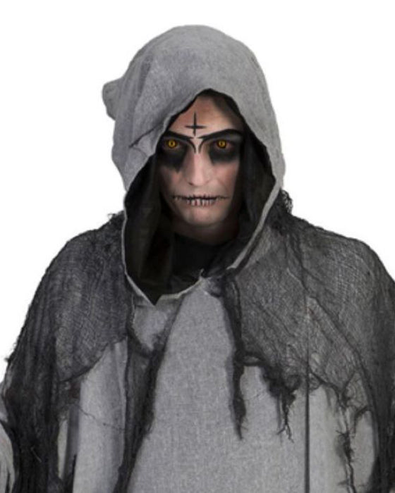 Halloween Umhang mit Kapuze | Grau