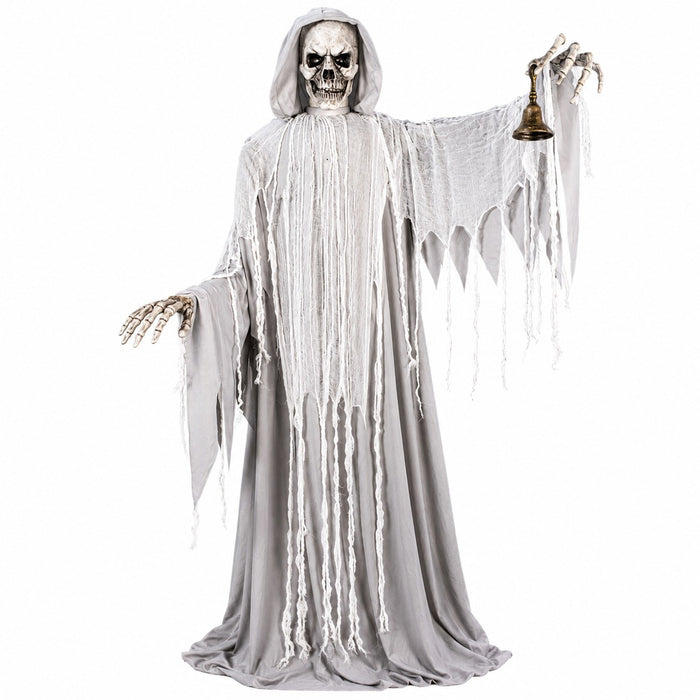 Halloween Standfigur "Geister-Skelett mit Glocke" - Animatronic |  182cm