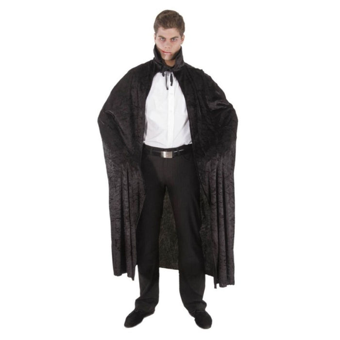 Schwarzer Vampir Umhang mit Kragen | 140 cm