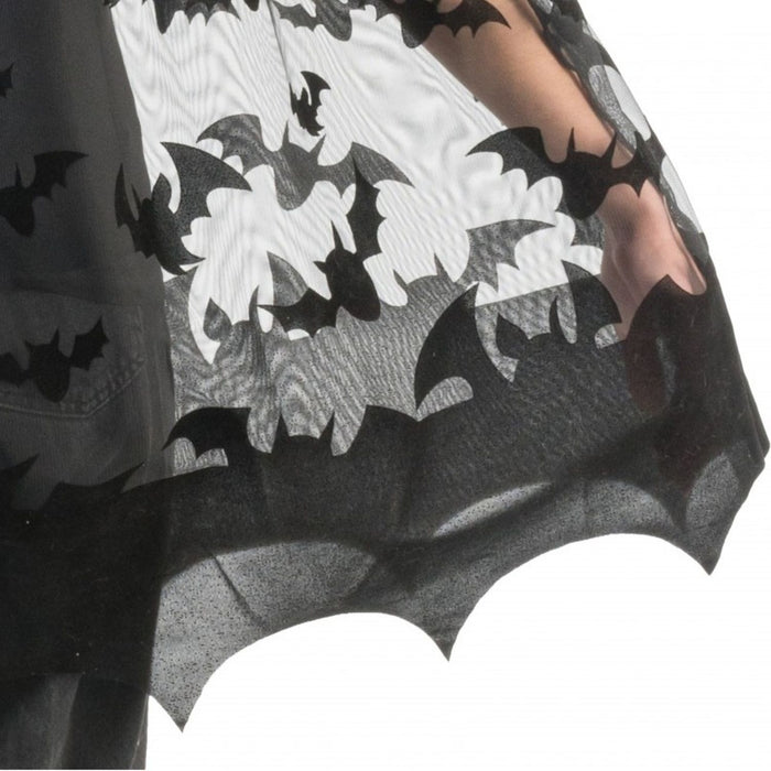 Schwarzer Fledermaus Umhang mit Kapuze | 78 cm