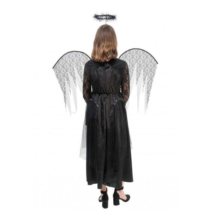 Kostüm "Azaela" für Mädchen | Kleid, Flügel und Heiligenschein Schwarz