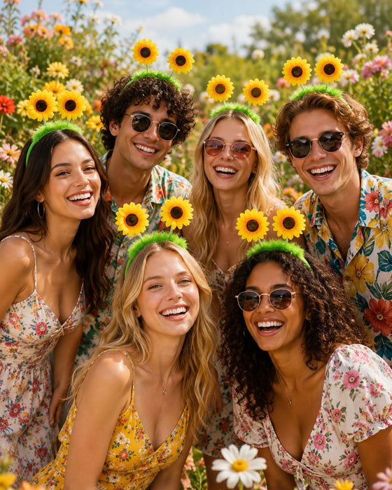 Haarreif mit Sonnenblumen zum Kostüm | Party Zubehör Gärtner Hippie Fasching