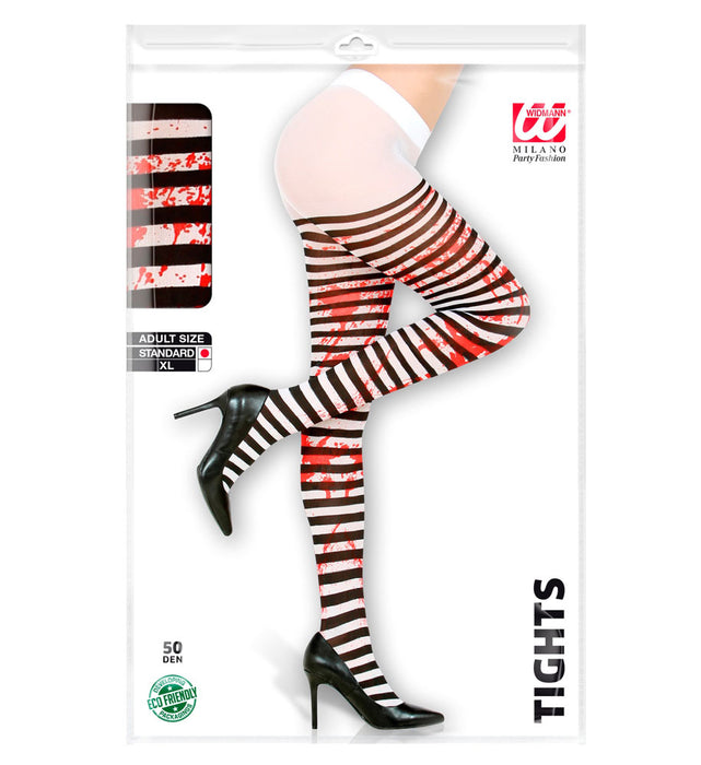 Blutige Strumpfhose für Damen 50 DEN | Schwarz Weiß
