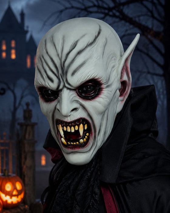 Halloween Latex Maske "Creepy Vampire" | Grau