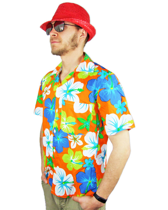 Hawaii Hemd "Hibiskus" | Orange