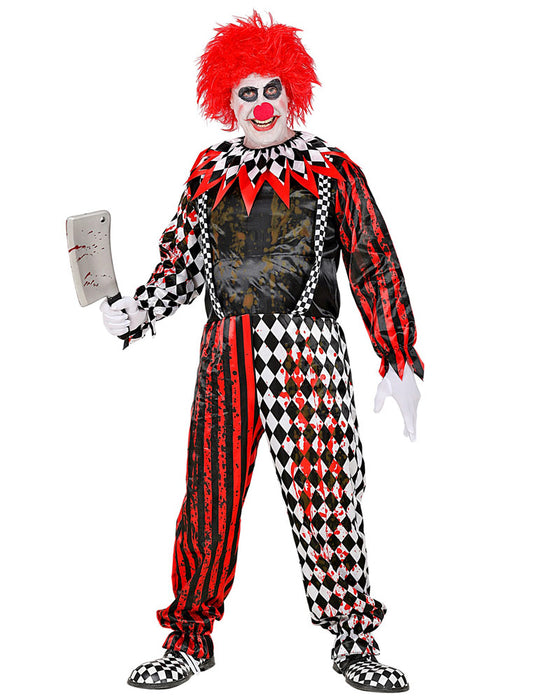 Halloween Kostüm "Killerclown" für Herren - Schwarz Rot | Blutiger Horror Anzug