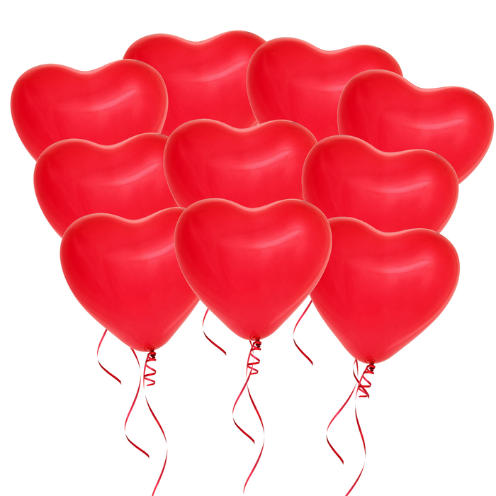 10 Befüllte Latexballons Herz zur Filialabholung 30 cm - Rot