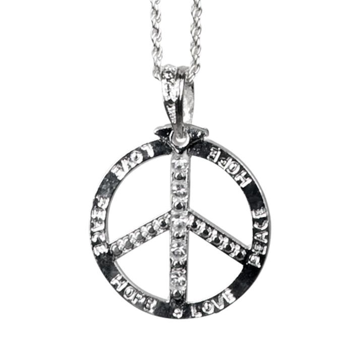 Hippie Halskette "Love Peace Hope" | Silber