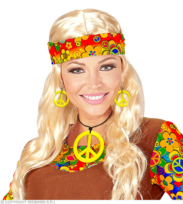 Hippie Peace Schmuck Set 3-tlg. Gelb