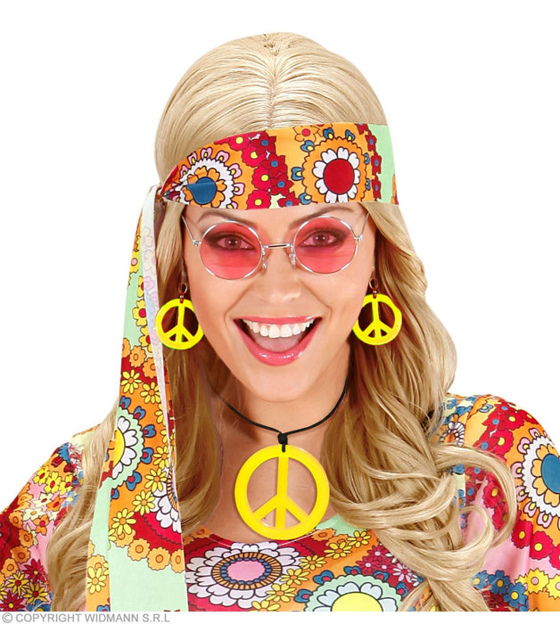 Hippie Peace Schmuck Set 3-tlg. Gelb