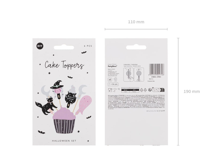 Cupcake Muffin Dekoration "Halloween" 6 Stk. | 14 cm