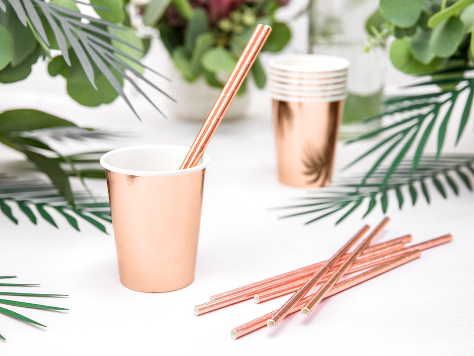 Pappbecher Uni 220ml/6Stk. Rosegold