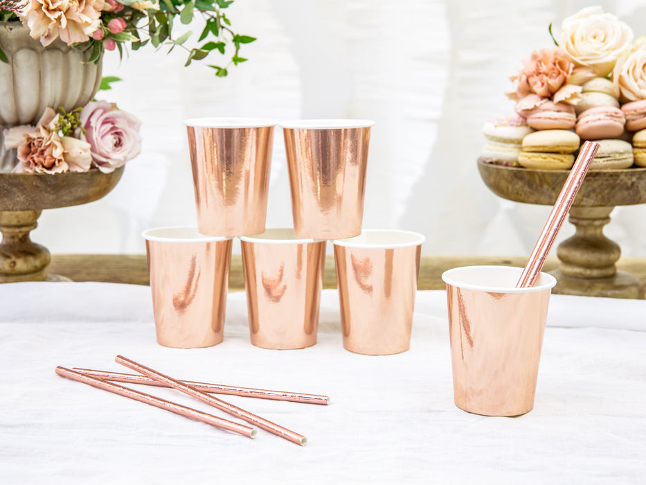 Pappbecher Uni 220ml/6Stk. Rosegold