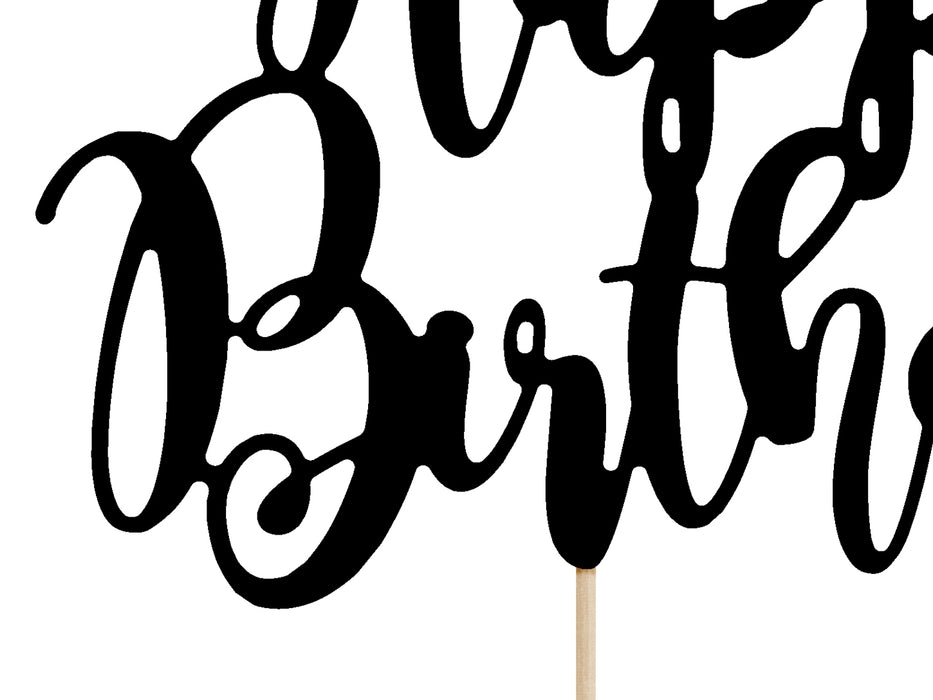 Tortendeko "Happy Birthday" 22,5cm | Schwarz