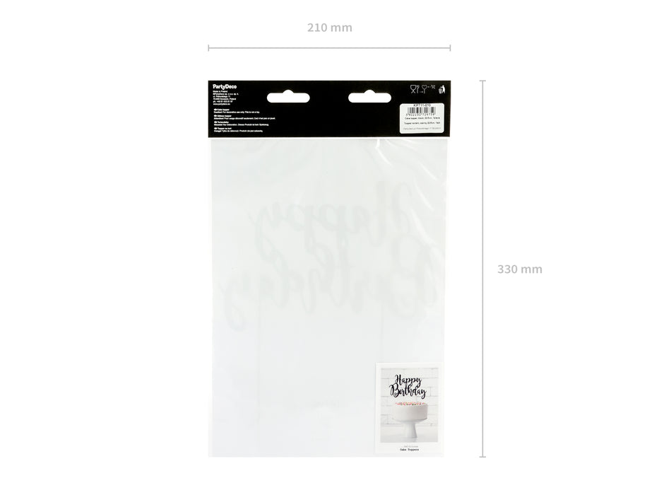 Tortendeko "Happy Birthday" 22,5cm | Schwarz