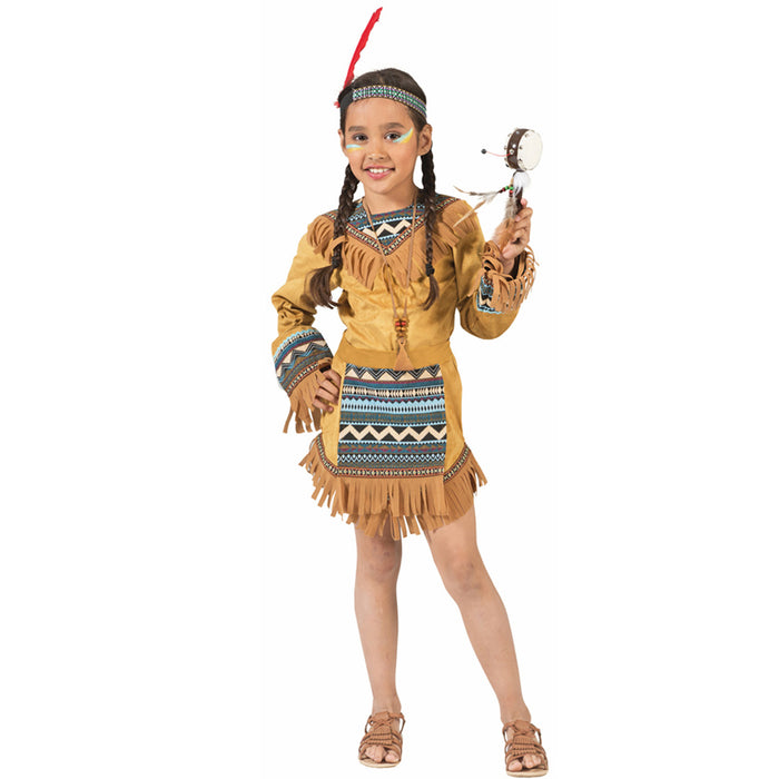 Indianerin Kostüm "Cherokee" für Mädchen | Braun
