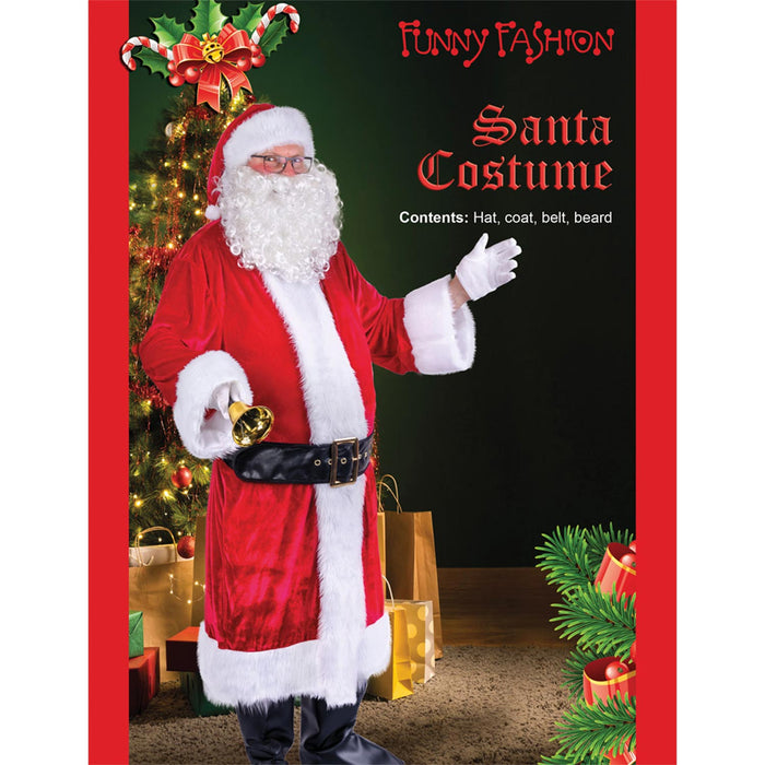 Nikolaus Weihnachtsmann Kostüm Set 3-tlg. | Rot Weiß