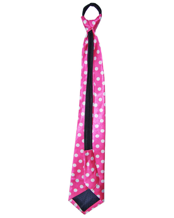 Fifties Krawatte mit Punkten Pink