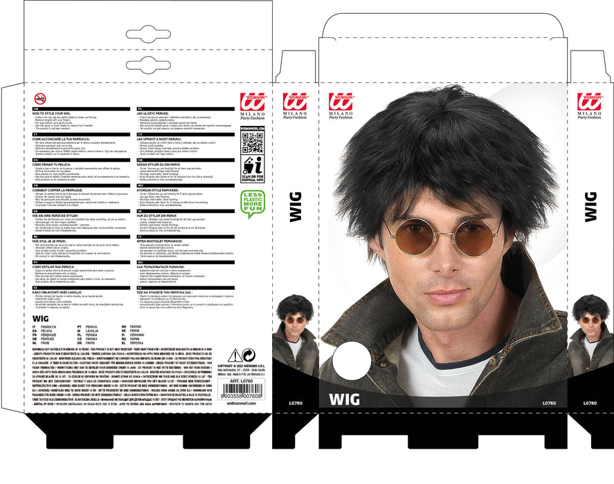 Perücke Beat | Schwarz