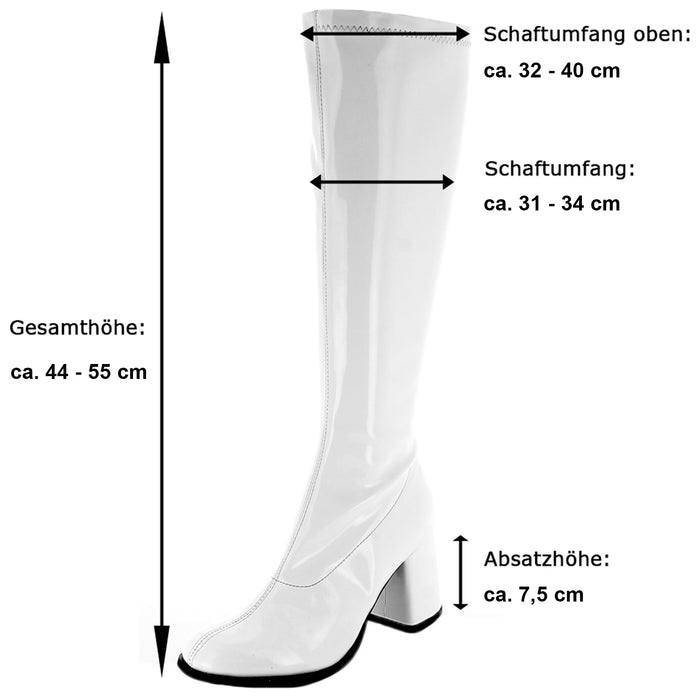 Gogo Damen Retro Lackstiefel mit schmalem Schaft | Türkis