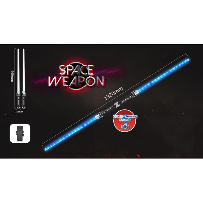 Lichtschwert "Galactica" mit Licht und Sound - 2er Set | Blau